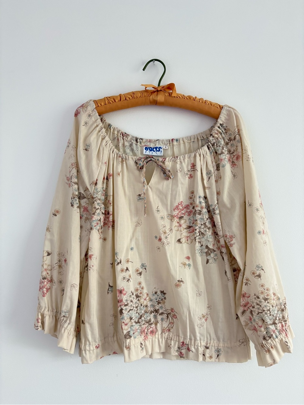 Vintage 70s Bolts Boho Peasant Floral Blouse